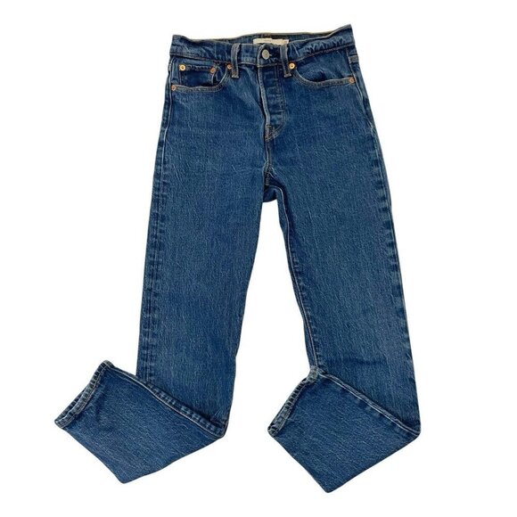 Levi's Premium Wedgie Jeans Stretch Denim Button Fly Medium Wash size 25 - Picture 1 of 9